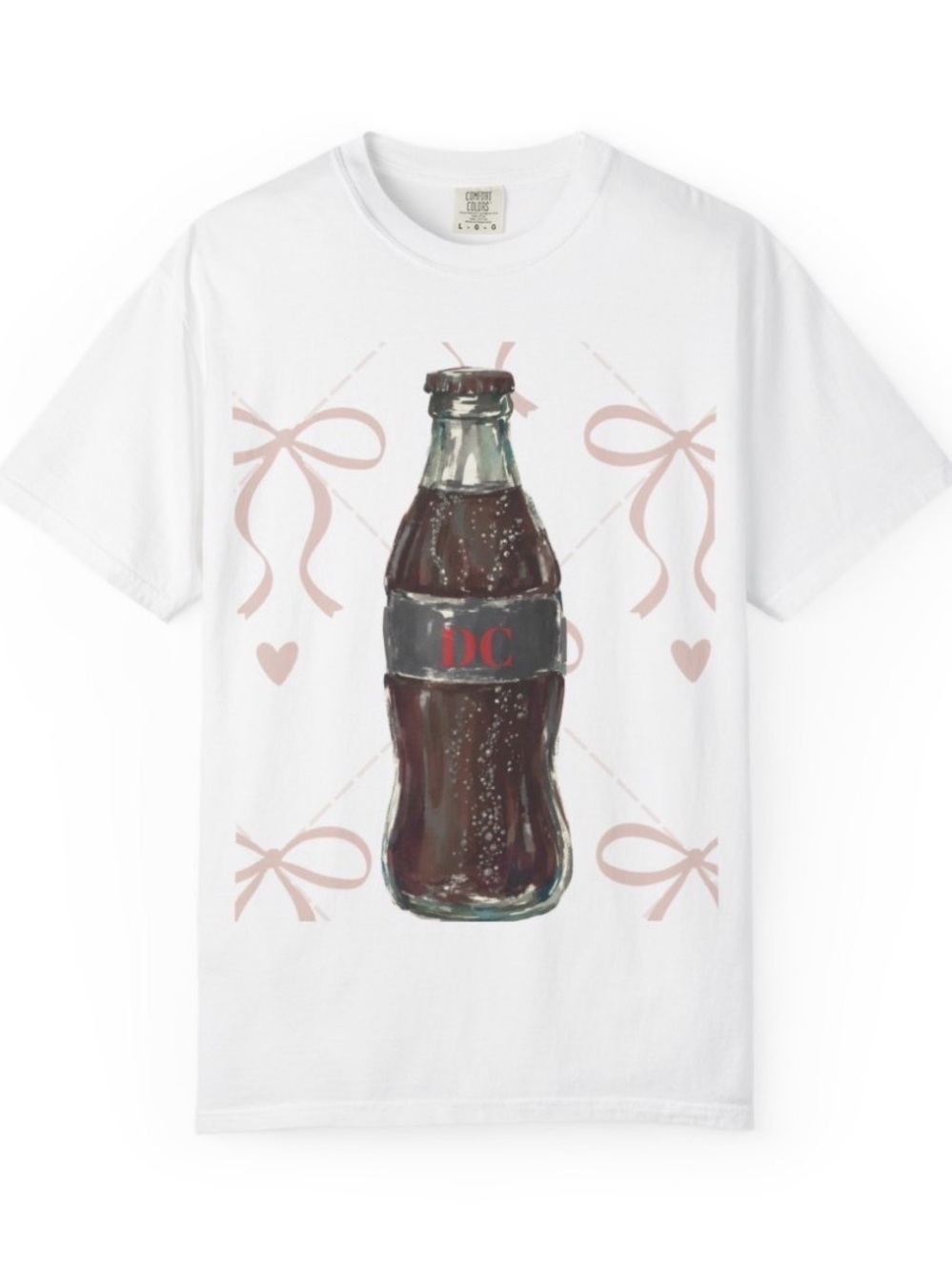 Diet Coke White Womens T-Shirt with Soda Bottle Graphic